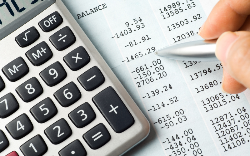 calculating accounts line by line