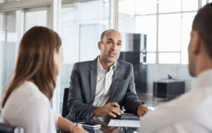 fiduciary consulting with clients about their long-term care planning